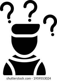 student confused vector glyph flat icon