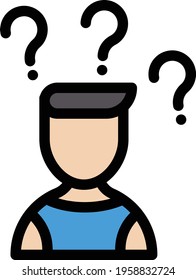 student confused vector line colour icon