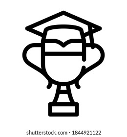 Student Cup Award Line Icon Vector. Student Cup Award Sign. Isolated Contour Symbol Black Illustration