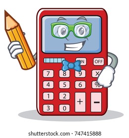 Student cute calculator character cartoon