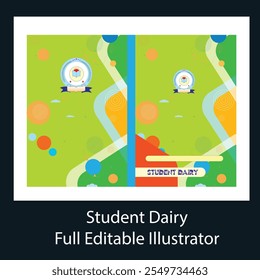 Student Dairy Cover Vector, eps, editable
