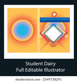 Student Dairy Cover Vector, eps, editable
