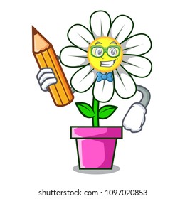Student daisy flower character cartoon
