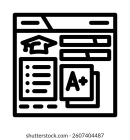 student dashboard education platform line icon vector. student dashboard education platform sign. isolated contour symbol black illustration