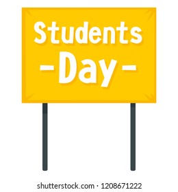 Student day banner icon. Flat illustration of student day banner vector icon for web design