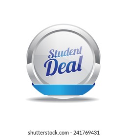 Student Deal Blue Vector Icon Button