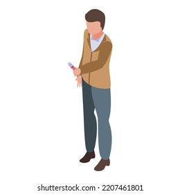 Icono de título de estudiante. Isométrico icono vectorial de grado estudiantil para diseño web aislado en fondo blanco
