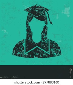 Student design on green background,grunge vector