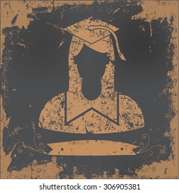 Student design on old paper background,vector