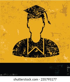 Student design on yellow background,yellow vector