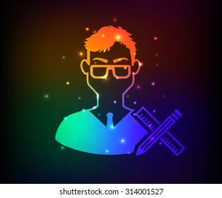 Student design,rainbow concept,clean vector