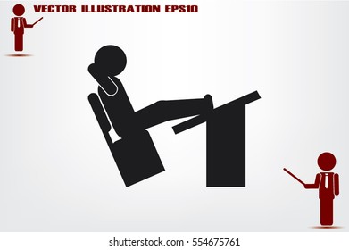 student desk and chair icon vector illustration.