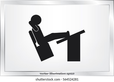 student desk and chair icon vector illustration EPS 10