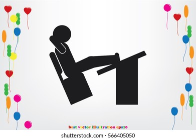 student desk and chair icon vector illustration EPS 10