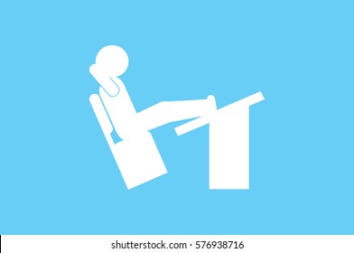 Student Desk And Chair Icon Vector Illustration.