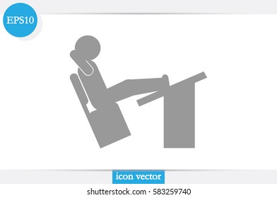 student desk and chair icon vector illustration.