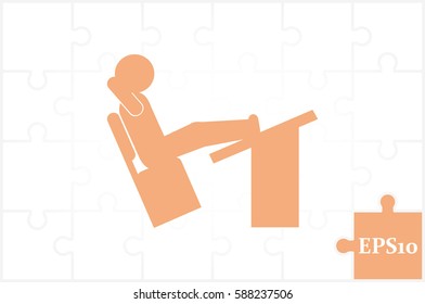 student desk and chair icon vector illustration EPS 10