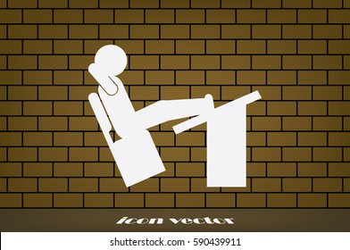 student desk and chair icon vector illustration.