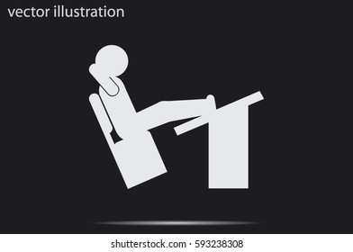 student desk and chair icon vector illustration.