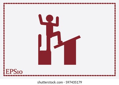 student, desk and chair icon vector illustration EPS 10