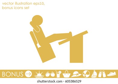 student desk and chair icon vector illustration EPS 10