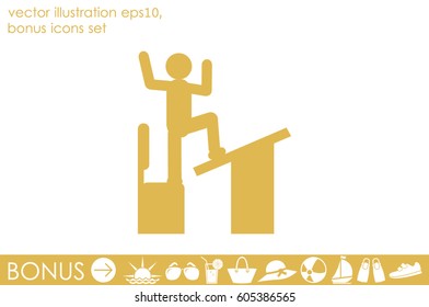 student, desk and chair icon vector illustration EPS 10