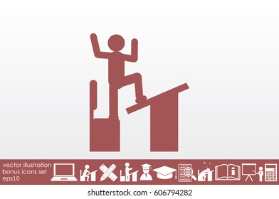 student, desk and chair icon vector illustration EPS 10