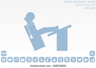 student desk and chair icon vector illustration EPS 10