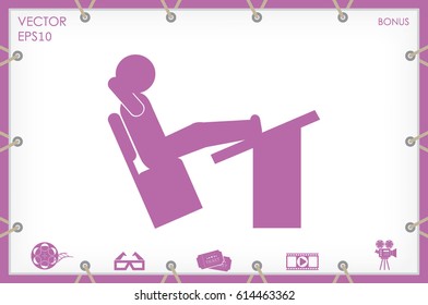student desk and chair icon vector illustration EPS 10