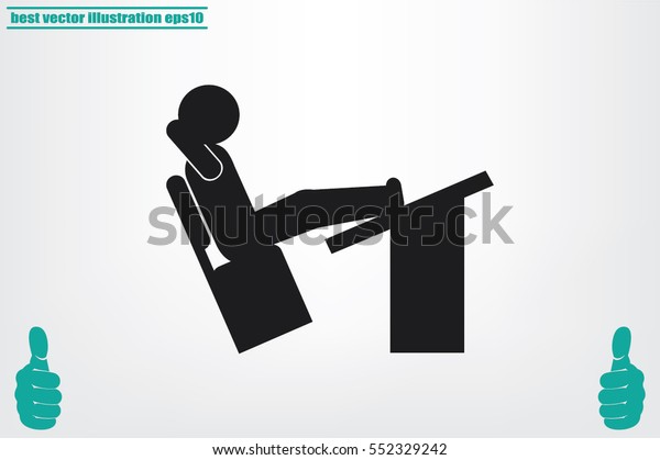 Student Desk Chair Icon Vector Illustration Stock Vektorgrafik