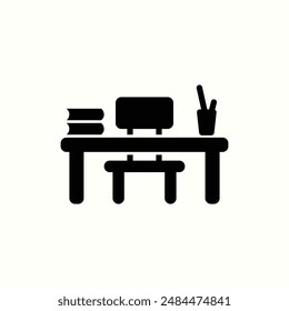 icono de escritorio del estudiante, tema aislado del icono del glifo volver a la escuela