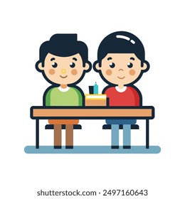 A Student Desk Vector Illustration - Ideal for T-shirt Design, Hoodie Design, Pillow Cover Design, and More