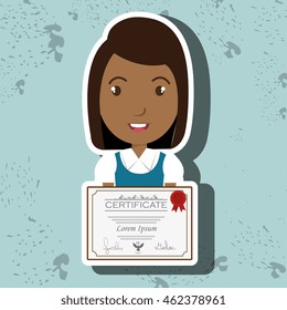 student diploma graduate graphic vector illustration eps 10
