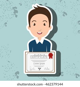 student diploma graduate graphic vector illustration eps 10