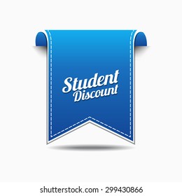 Student Discount Blue Vector Icon Design