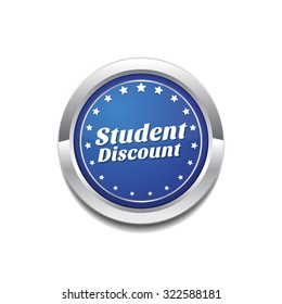 Student Discount Blue Vector Icon Button