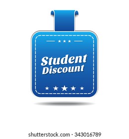 Student Discount Blue Vector Icon Design