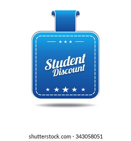 Student Discount Blue Vector Icon Design