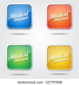 Student Discount Colorful Vector Icon Design