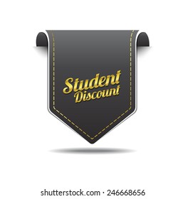 Student Discount golden Vector Icon Design