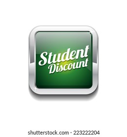 Student Discount Green Vector Icon Button