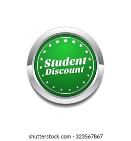 Student Discount Green Vector Icon Button