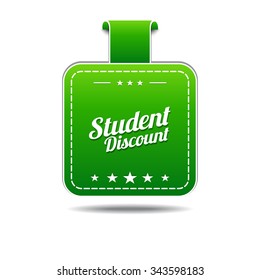 Student Discount Green Vector Icon Design