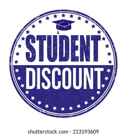 Student Discount Grunge Rubber Stamp On White Background, Vector Illustration