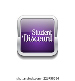Student Discount Purple Vector Icon Button