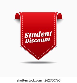 Student Discount Red Vector Icon Design