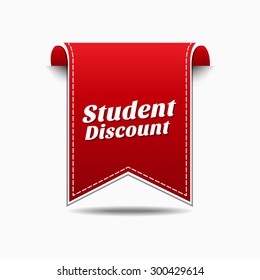 Student Discount Red Vector Icon Design