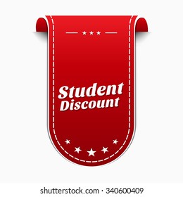 Student Discount Red Vector Icon Design