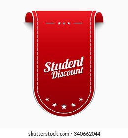 Student Discount Red Vector Icon Design