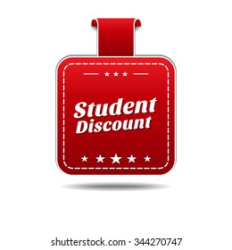 Student Discount Red Vector Icon Design